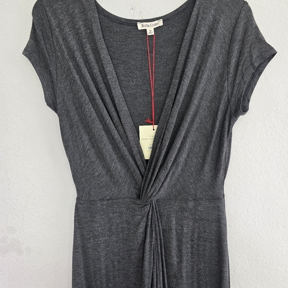 Rolla Coster Wrap Dress Size Medium Women Gray Midi Short Sleeve - Picture 5 of 12